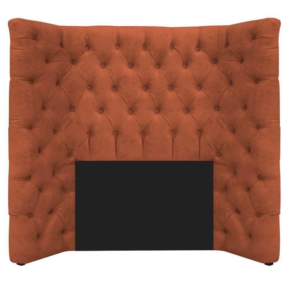 Cabeceira Solteiro Everest P02 90cm Para Cama Box Suede - Doce Sonho Móveis Terracota