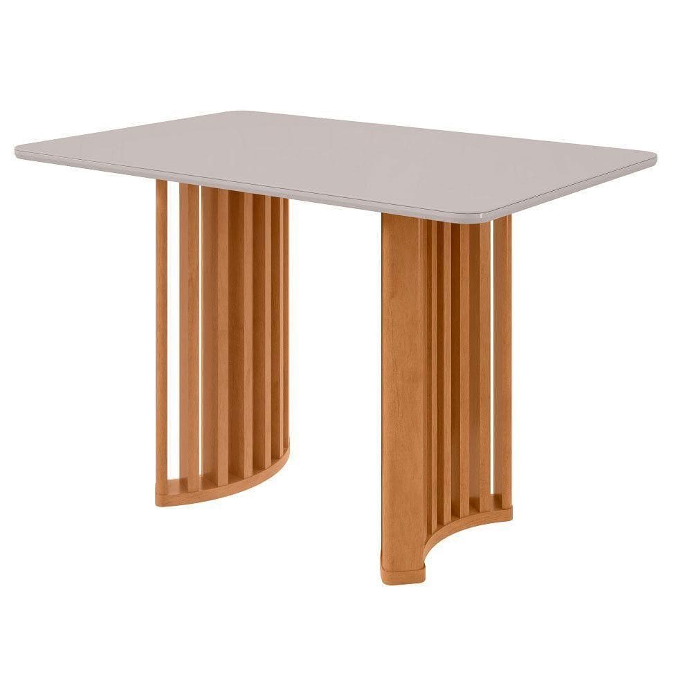 Mesa De Jantar Alys Para 4 Lugares 120x80cm Lopas Amêndoa Com Off White