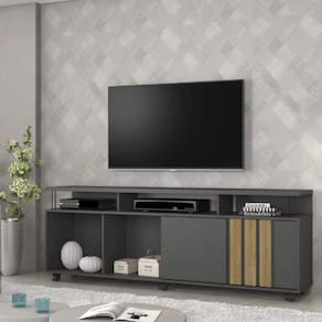 Rack para TV até 75 Polegadas Atraente JCM Grafite/Noronha