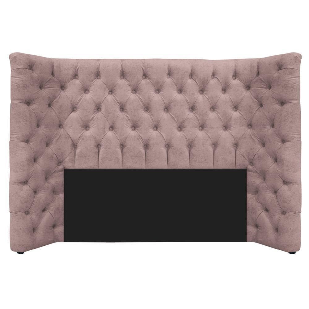 Cabeceira Casal Everest P02 140cm Para Cama Box Linho - Doce Sonho Móveis Rosê