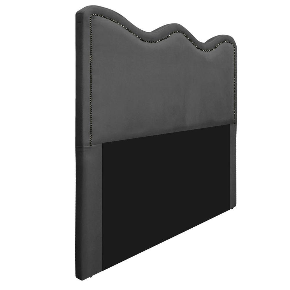 Cabeceira Casal Bari 140 Cm Cama Box Linho Cinza Escuro