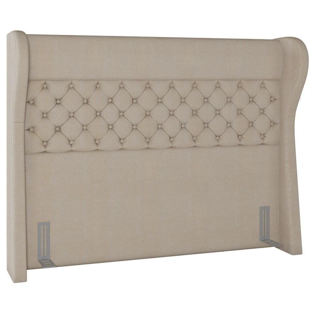 Cabeceira Cama Box Queen 160 Cm P05 Madrid Linho Bege Escuro - Lyam Decor