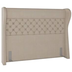 Cabeceira Cama Box Queen 160 Cm P05 Madrid Linho Bege Escuro - Lyam Decor