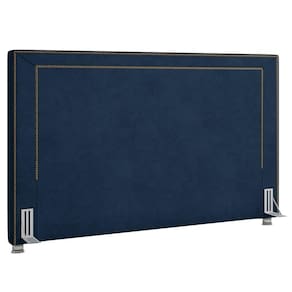 Cabeceira Cama Box Casal Queen 160Cm Mali P02 Veludo Azul Marinho - Mpozenato