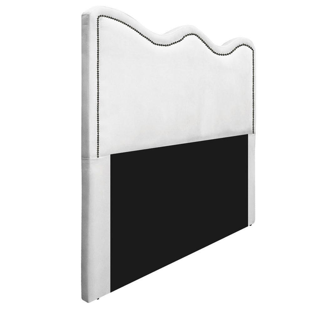 Cabeceira Casal Bari P02 140 cm Para Cama Box Suede Branco