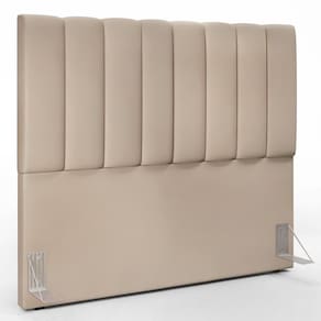 Cabeceira Cama Box Casal 140 Cm Dália W01 Suede Bege
