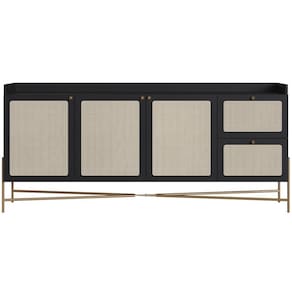 Aparador Buffet Para Sala De Jantar 183cm Industrial Indy A03 Nero Dourado