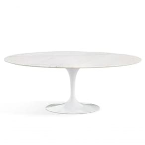 Mesa De Jantar Oval 160X90cm Mármore Branco