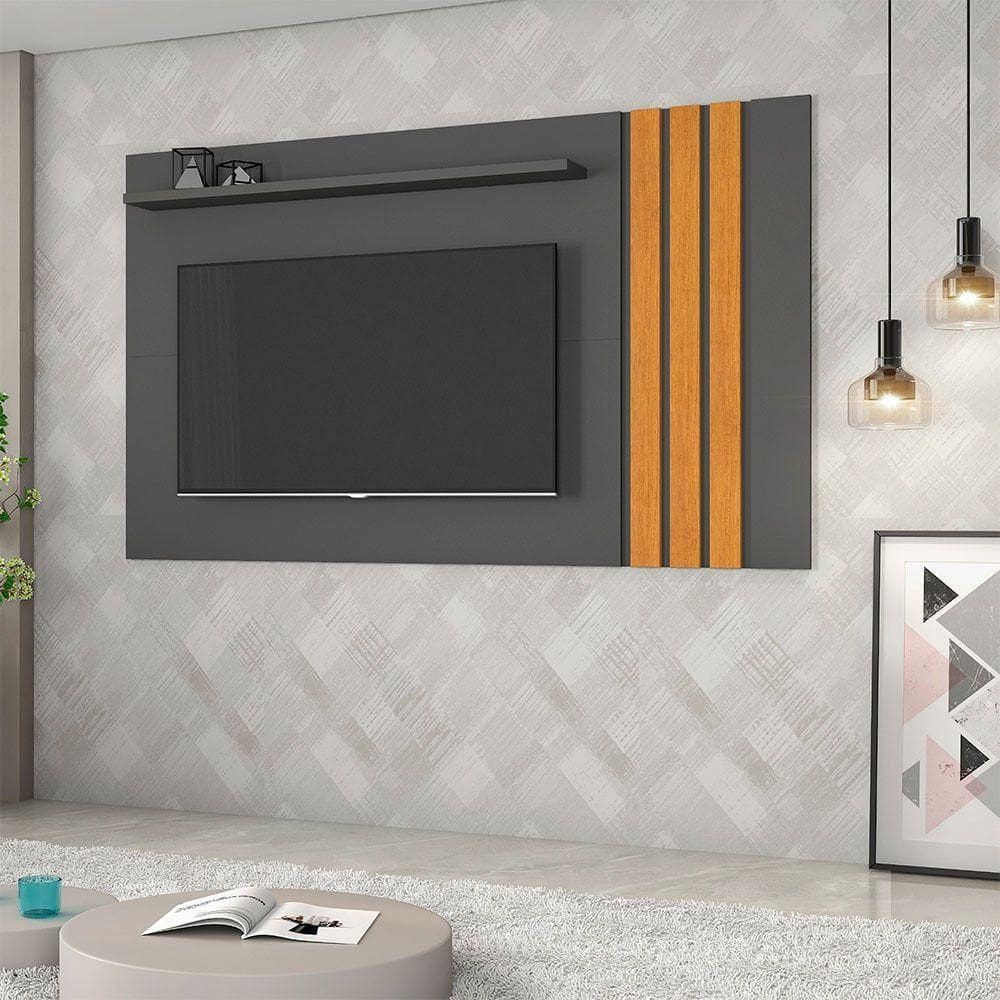 Painel Atraente Candian Jcm Movelaria Grafite/cinamomo