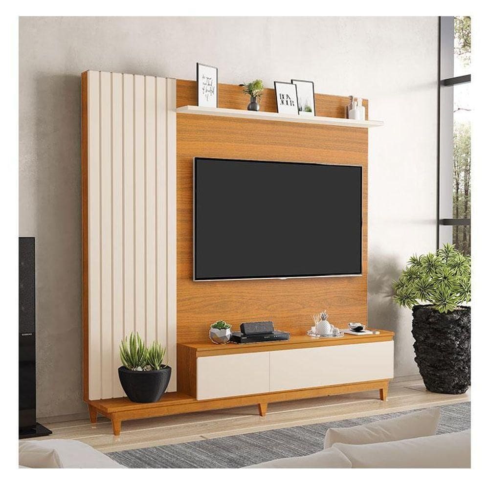 Painel Para Tv Ambiente Jacarta Freijó Off White - Luapa