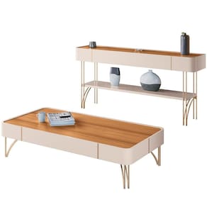 Kit Aparador La Vie Com Mesa De Centro Harmony B01 Off White Cinamomo