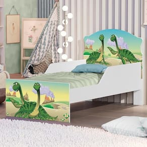 Cama Infantil Dupla Dinos Com Colchão