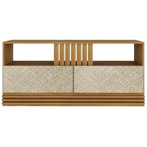 Rack 2 Gavetas Para Tv 42 Polegadas R1479 Natural Palha Tecno Mobili Natural Palha