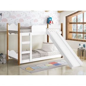 Beliche Infantil Encanto Branco Grenat Com Escorregador - Gabrielli Móveis