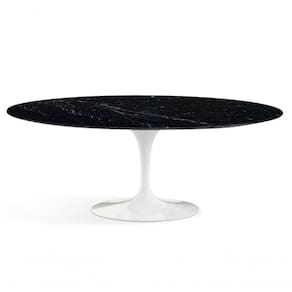 Mesa De Jantar Saarinen Oval 160X90cm Mármore Nero Branco