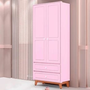 Guarda-roupa Infantil Kevin 2 Portas 2 Gavetas Mdf Tuboarte Rosa