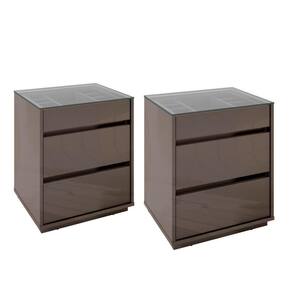 Conjunto Mesas De Cabeceira Suellen Cinza