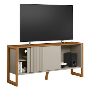 Rack Porta Frisada Para Tv 55\` Guimarães Nature Off-white