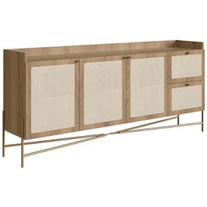 Aparador Buffet Para Sala De Jantar 183cm Industrial Indy A03 Hanover Dourado