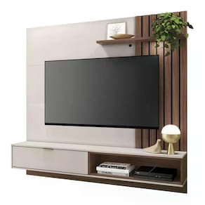 Painel Home Para Tv 60" Tocantins Off White Nogueira Real Clb Off White Nogueira Real