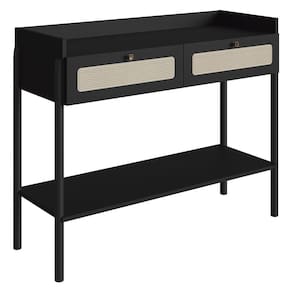 Aparador Para Sala 2 Gavetas Pés Madeira Arlo A10 Nero-preto - Mpozenato