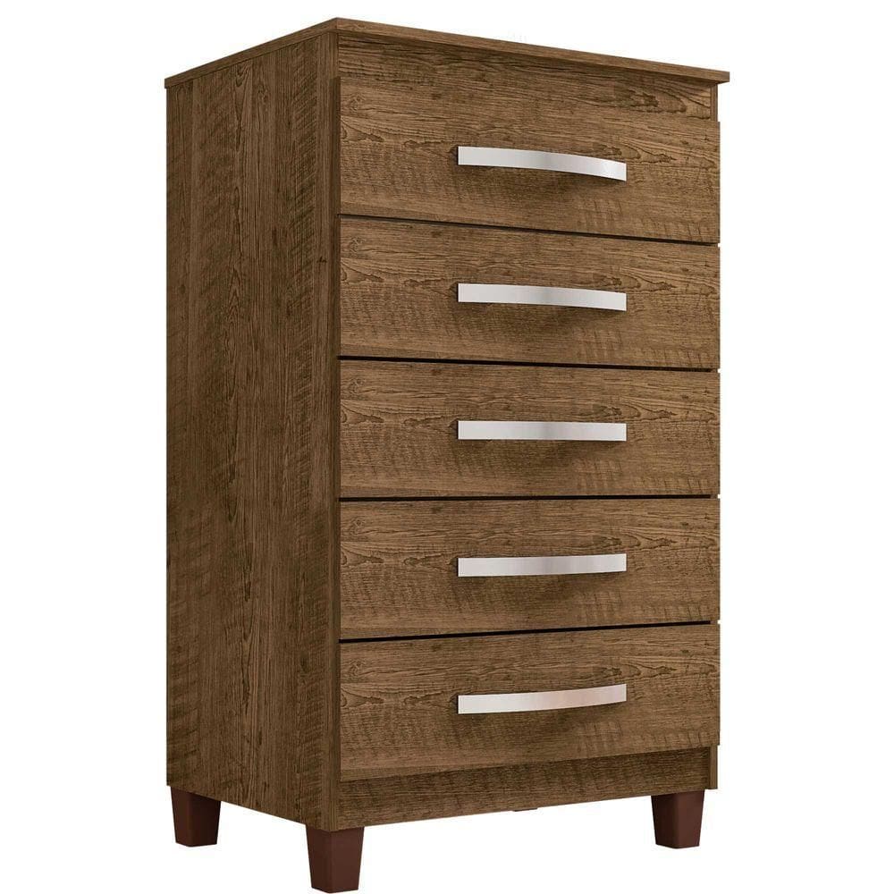 Cômoda 5 Gavetas Cannes Malbec - Incorplac