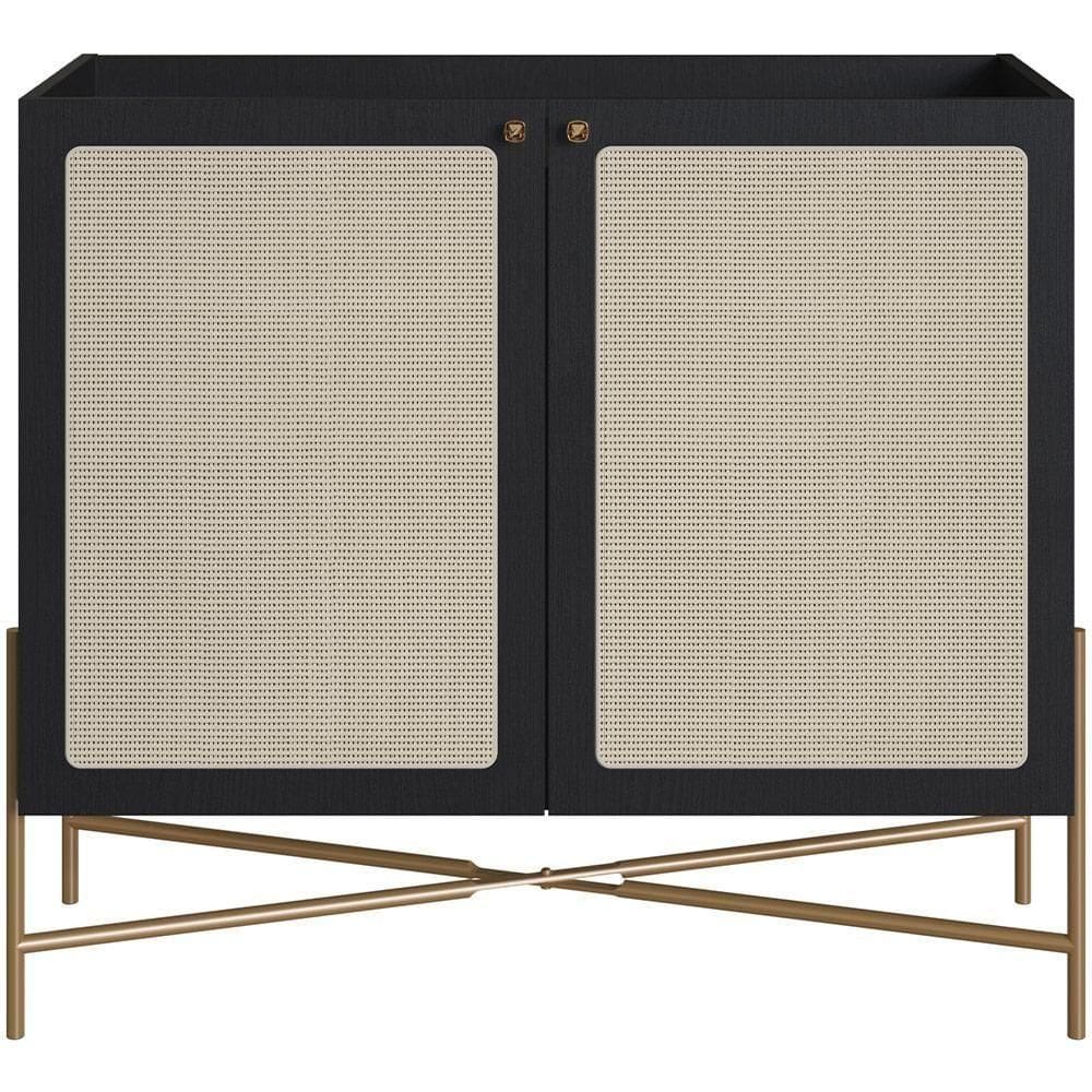 Balcão Aparador Cantinho Do Café Industrial Indy A03 Nero Dourado