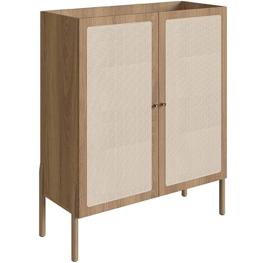 Armário Bar Para Sala 2 Portas 93cm Pés Madeira Moss A03 Hanover Roble