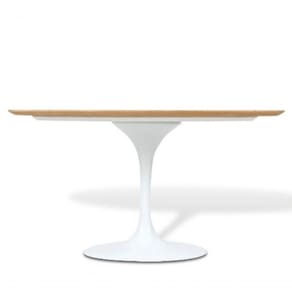 Mesa De Jantar Tulipa Oval 244X137cm Freijó Branco