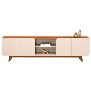 Rack Para Sala Bancada De Tv 75 Pol 220cm Collie D04 Off White/freijó - Mpozenato