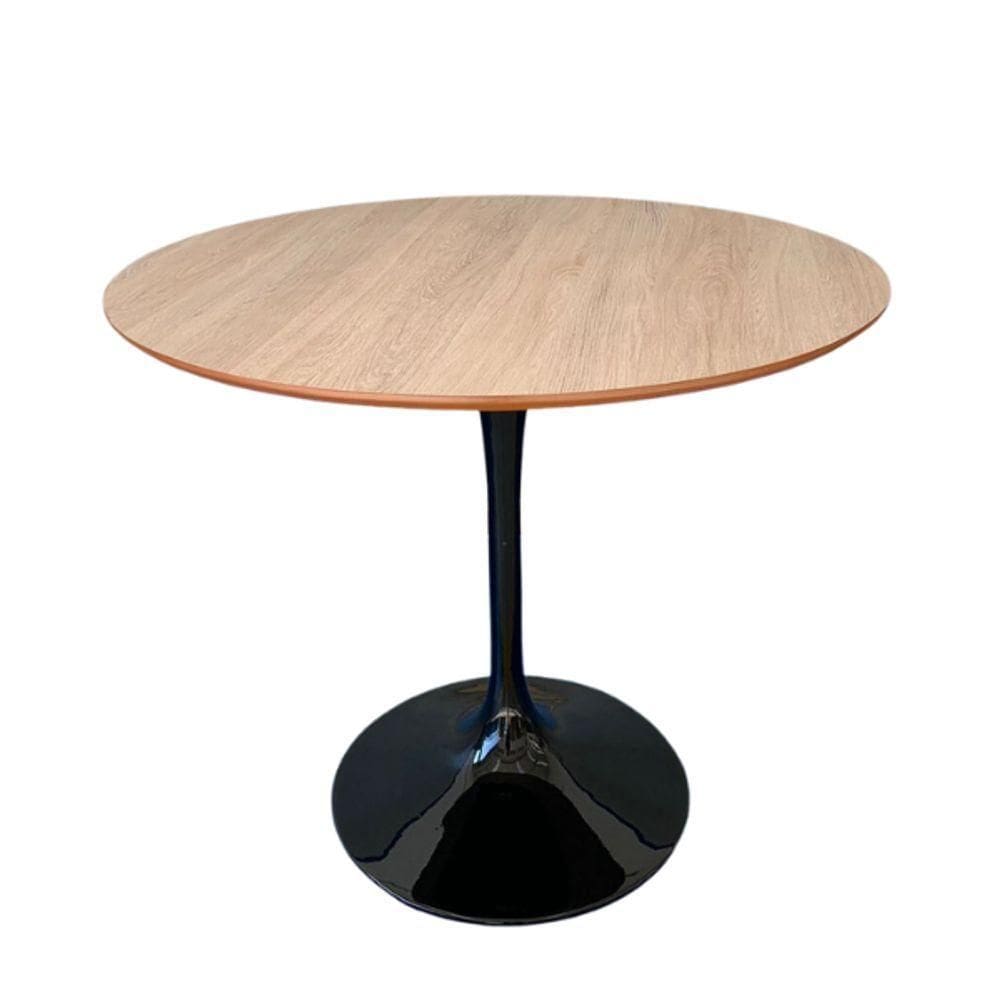 Mesa De Jantar Tulipa Saarinen Redonda 100cm Tampo Jade Cor Preto