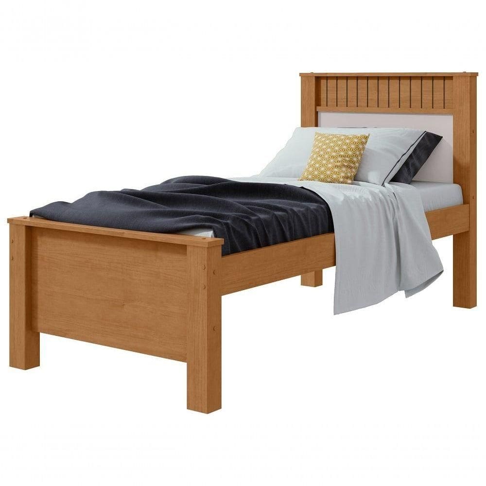 Cama Solteiro Athenas Amendoa Clean Off White