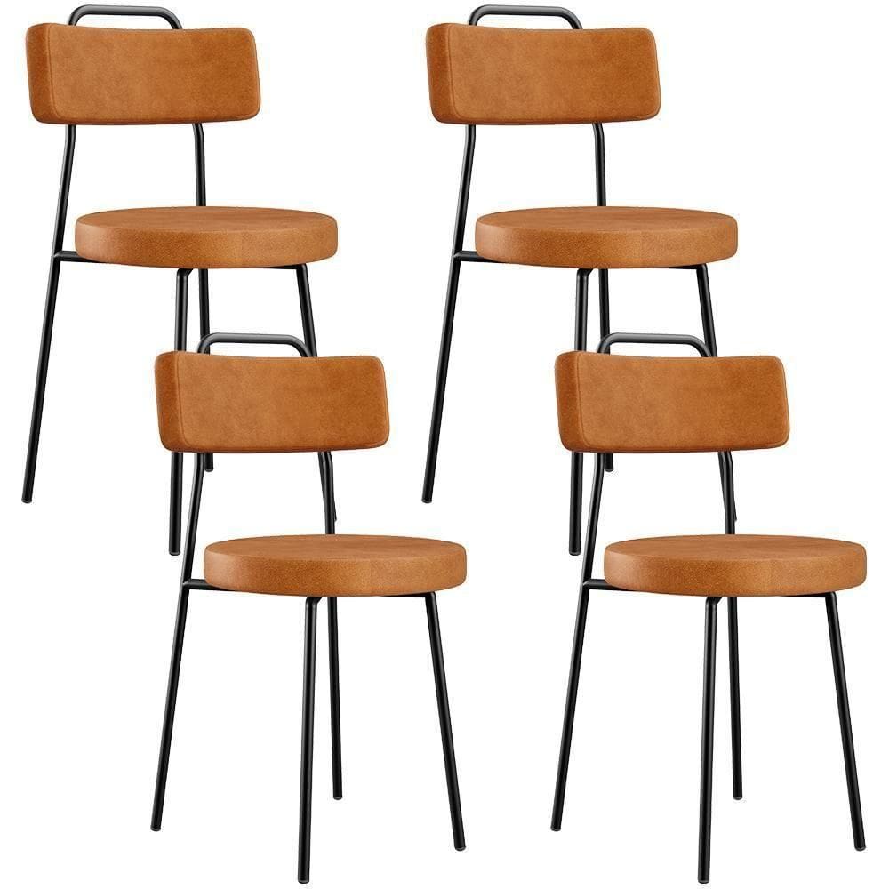 Kit 4 Cadeiras Decorativas Estofada Para Sala De Jantar Barcelona L02 Couríssimo Canela - Lyam Decor