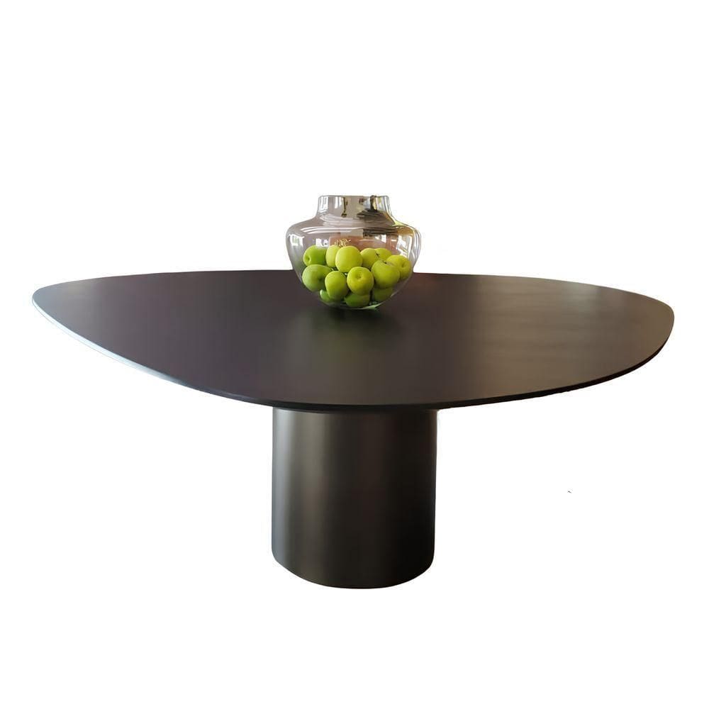 Mesa De Jantar Orgânica Holanda 160x140cm Madeira ébano