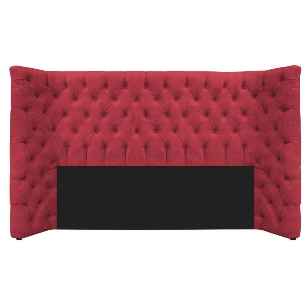Cabeceira Queen Everest P02 160cm Para Cama Box Suede Vermelho
