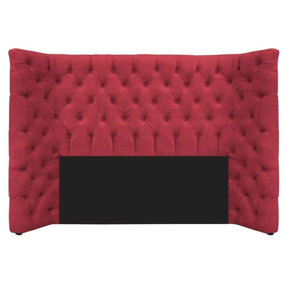 Cabeceira Casal Everest P02 140cm Para Cama Box Suede - Doce Sonho Móveis Vermelho