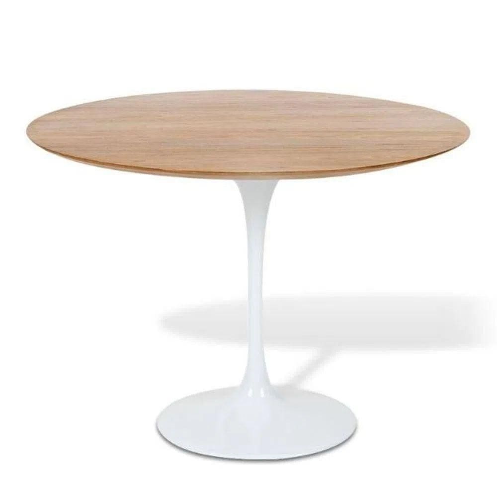 Mesa De Jantar Tulipa Saarinen Redonda 130cm - Freijó Branco