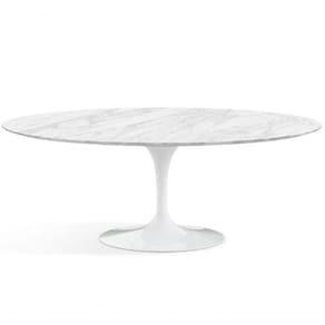 Mesa De Jantar Saarinen Oval 160X90cm Mármore Carrara Branco