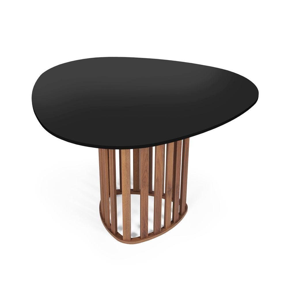 Mesa De Jantar Orgânica 4 Lugares 120x118cm Preto/noronha - Straub Web