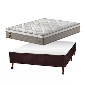 Conjunto Probel Cameron Box Castor Marrom Casal 138x188x70cm