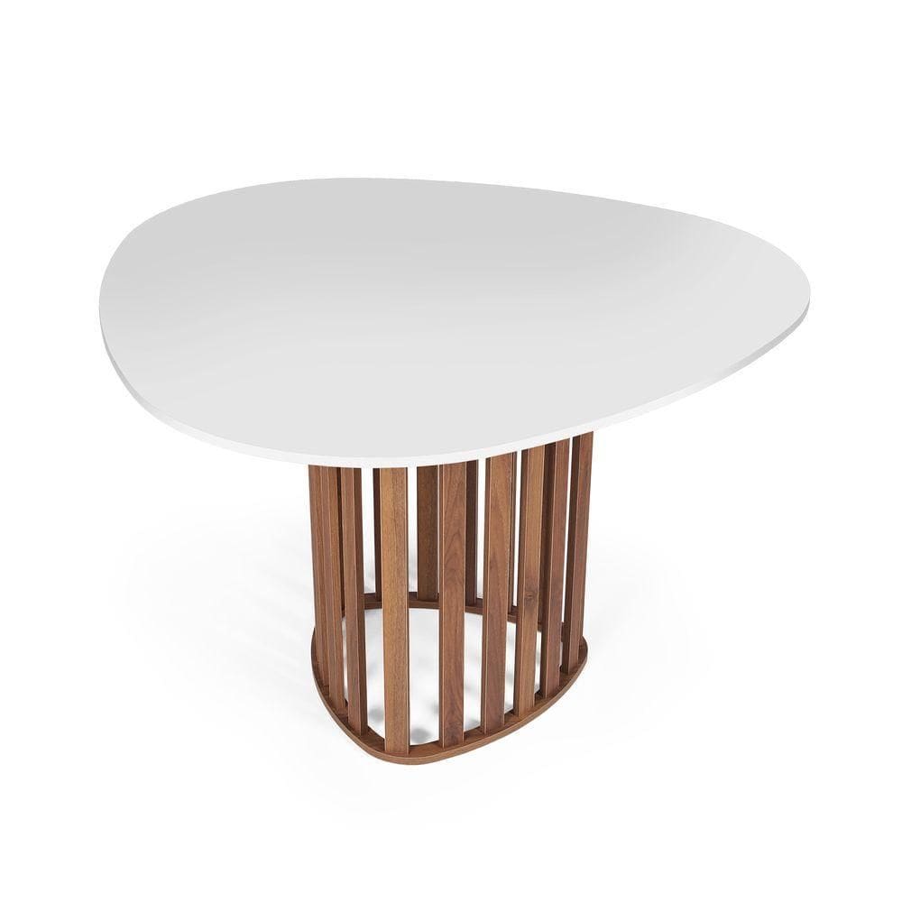 Mesa De Jantar Orgânica 4 Lugares 120x118cm Branco/noronha - Straub Web