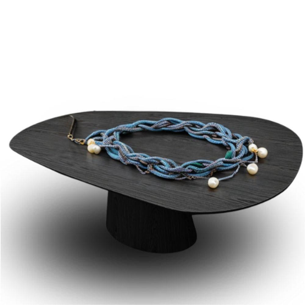 Mesa Oval Organica Em ébano 198x122
