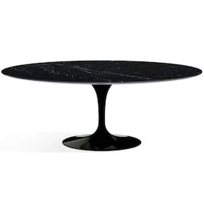 Mesa De Jantar Saarinen Oval 160X90cm Mármore Nero Preto