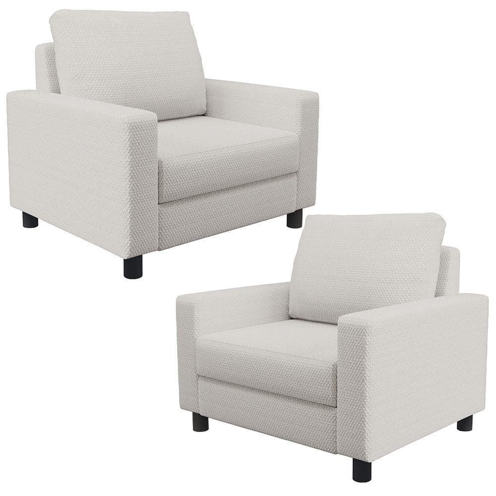 Kit 02 Poltronas Malta Bouclê Cru