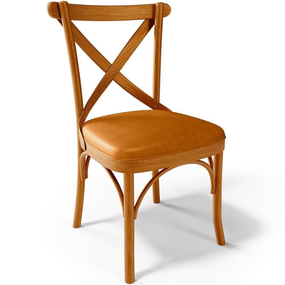 Cadeira Para Sala De Jantar E Estar Living Estofada ávila L02 Couríssimo Whisky - Lyam