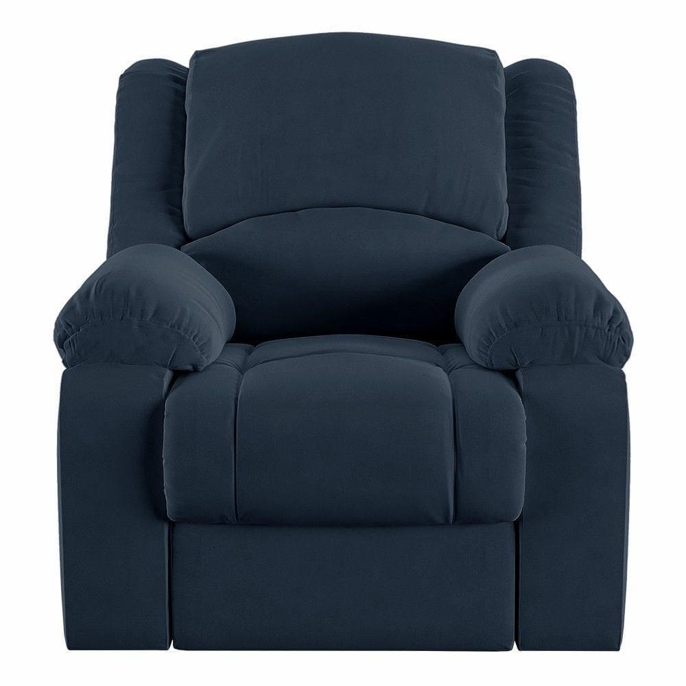 Poltrona Do Papai Reclinável Pietra Zero Wall Fh9 Veludo Azul - Mpozenato