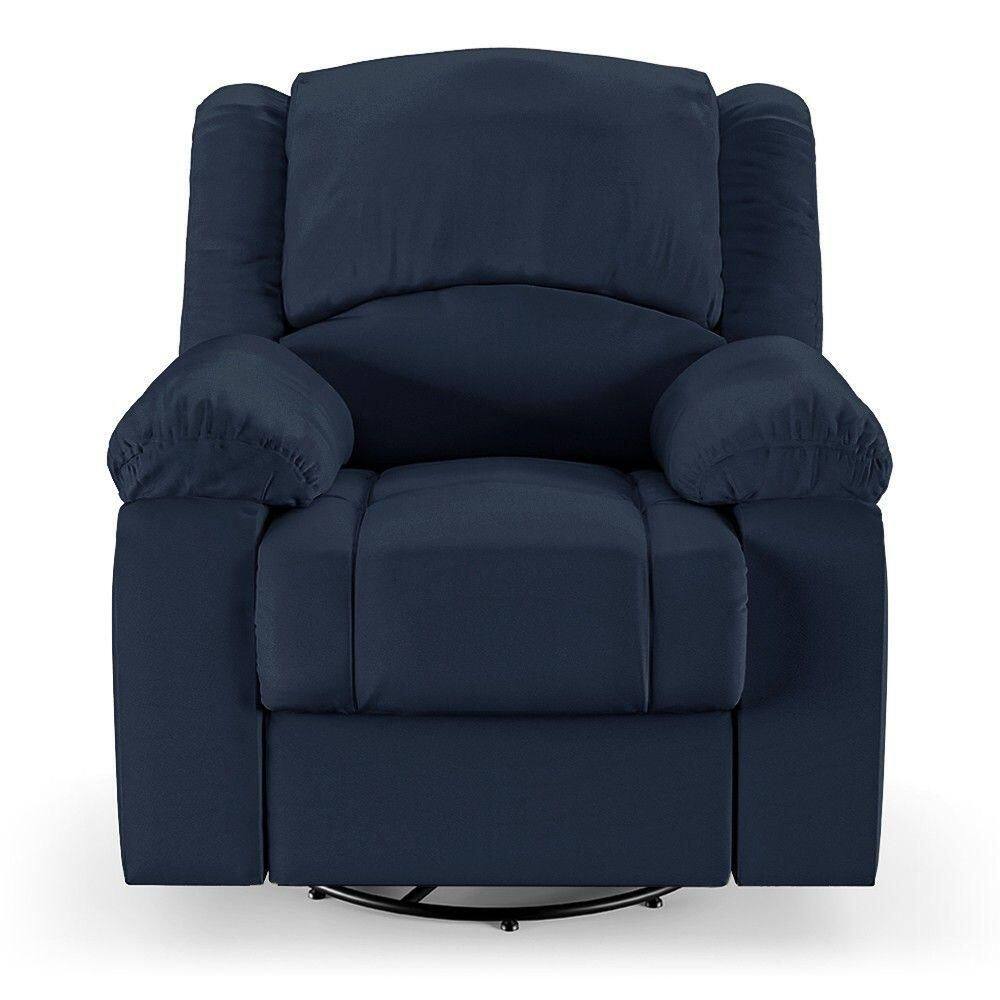 Poltrona Do Papai Reclinável Pietra Glider Giratória Usb Fh9 Pu Azul - Mpozenato