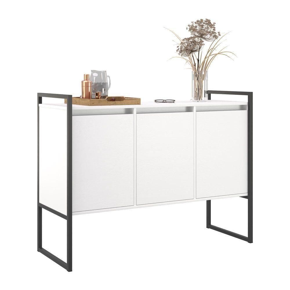 Buffet Industrial 3 Portas Rouxe - Branco E Preto Branco E Preto