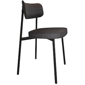 Cadeira Estofada Para Sala De Jantar Astrid Preto C01 Linho Preto - Lyam Decor