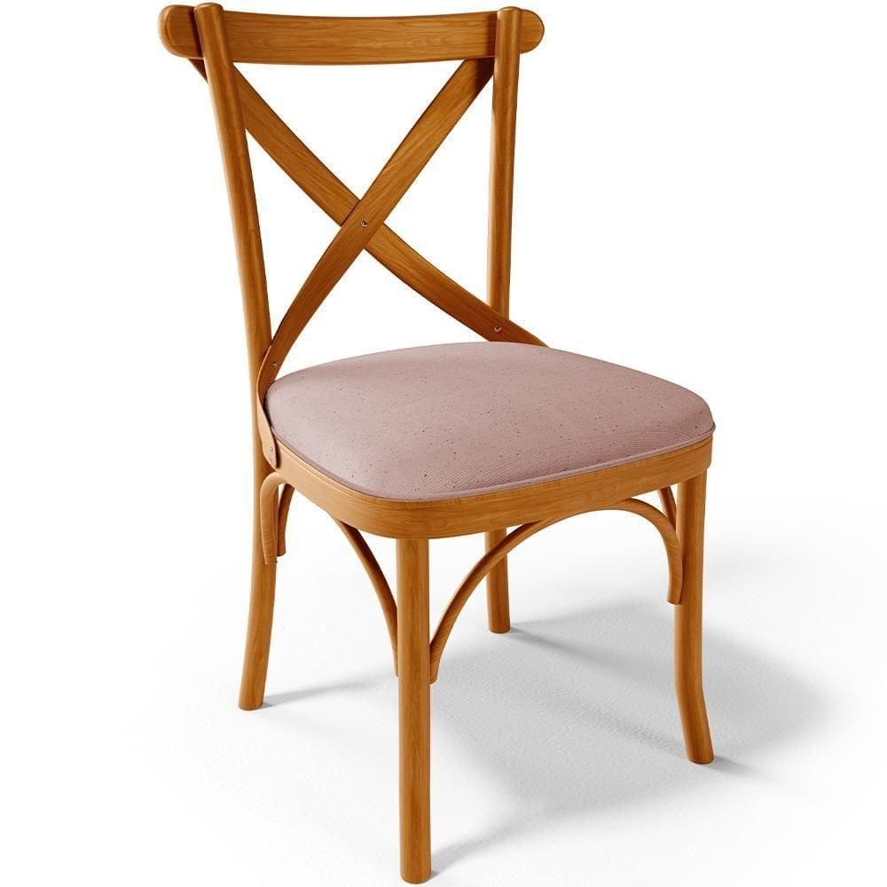 Cadeira Para Sala De Jantar E Estar Living Estofada ávila L02 Linho Rosê - Lyam